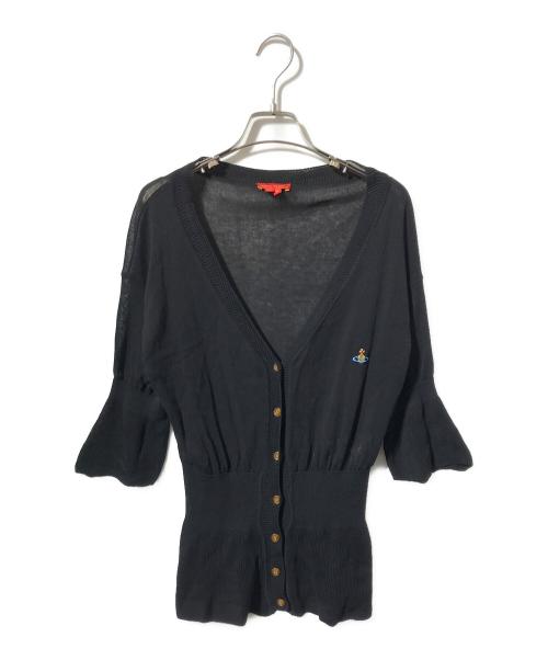 Vivienne Westwood（ヴィヴィアンウエストウッド）Vivienne Westwood (ヴィヴィアンウエストウッド) オーブ刺繍カーディガン ブラック サイズ:Mの古着・服飾アイテム