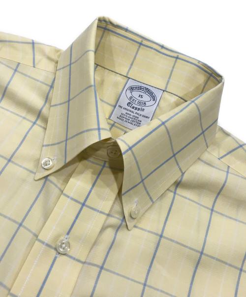 BROOKS BROTHERS（ブルックスブラザーズ）BROOKS BROTHERS (ブルックスブラザーズ) ショートスリーブチェックシャツ イエロー サイズ:15の古着・服飾アイテム