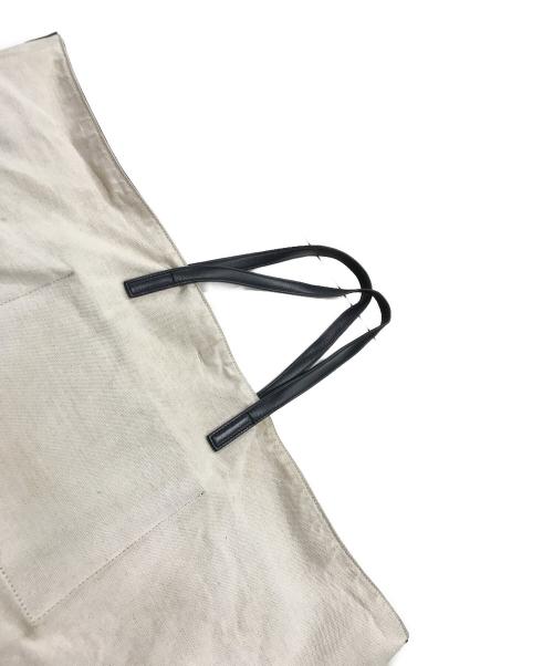 JIL SANDER（ジルサンダー）JIL SANDER (ジルサンダー) レザーハンドルキャンバストートバッグ アイボリーの古着・服飾アイテム