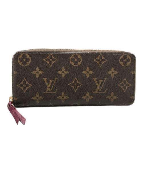 LOUIS VUITTON（ルイ ヴィトン）LOUIS VUITTON (ルイ ヴィトン) ラウンドファスナー長財布 ブラウン×ピンクの古着・服飾アイテム