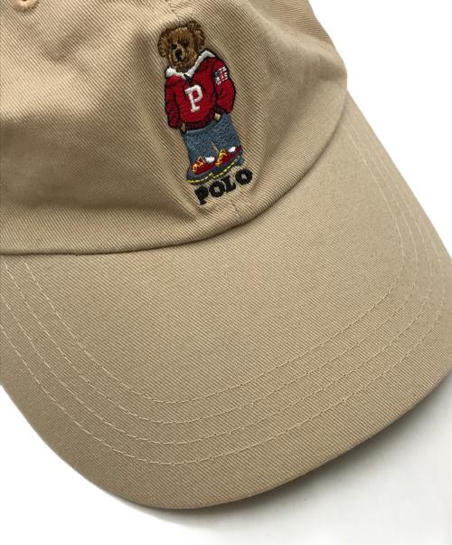 POLO RALPH LAUREN（ポロ・ラルフローレン）POLO RALPH LAUREN (ポロ・ラルフローレン) ポロベア刺繍キャップ ベージュの古着・服飾アイテム