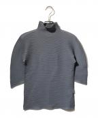 me ISSEY MIYAKEミーイッセイ ミヤケ）の古着「プリーツハイネックカットソー」｜グレー