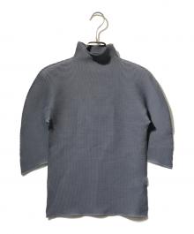 me ISSEY MIYAKE（ミーイッセイ ミヤケ）の古着「プリーツハイネックカットソー」｜グレー