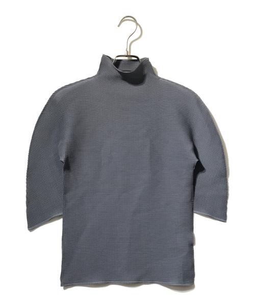 me ISSEY MIYAKE（ミーイッセイ ミヤケ）me ISSEY MIYAKE (ミーイッセイ ミヤケ) プリーツハイネックカットソー グレー サイズ:表記なしの古着・服飾アイテム