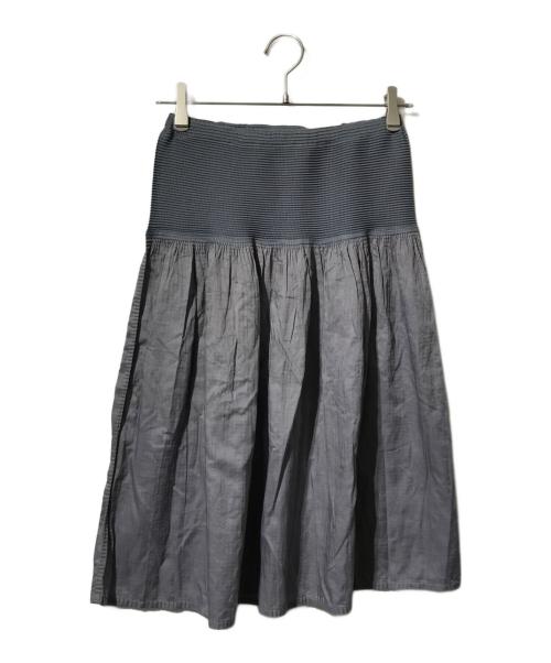 me ISSEY MIYAKE（ミーイッセイ ミヤケ）me ISSEY MIYAKE (ミーイッセイ ミヤケ) プリーツ切替スカート グレー サイズ:表記なしの古着・服飾アイテム