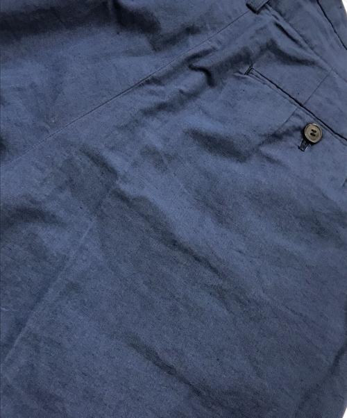 ISSEY MIYAKE（イッセイミヤケ）ISSEY MIYAKE (イッセイミヤケ) リネン混タックワイドパンツ ネイビー サイズ:Sの古着・服飾アイテム