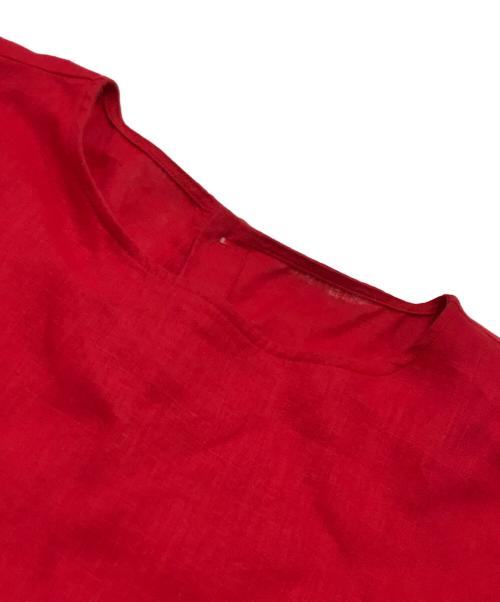 BEARDSLEY（ビアズリー）BEARDSLEY (ビアズリー) リネンテントワンピース レッドの古着・服飾アイテム
