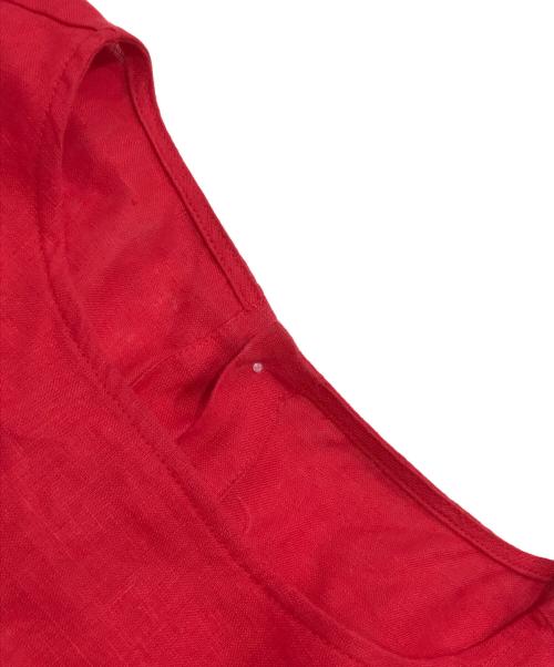 BEARDSLEY（ビアズリー）BEARDSLEY (ビアズリー) リネンテントワンピース レッドの古着・服飾アイテム