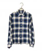 NUMBER (N)INEナンバーナイン）の古着「オンブレチェック オープンカラーシャツ」｜ブルー