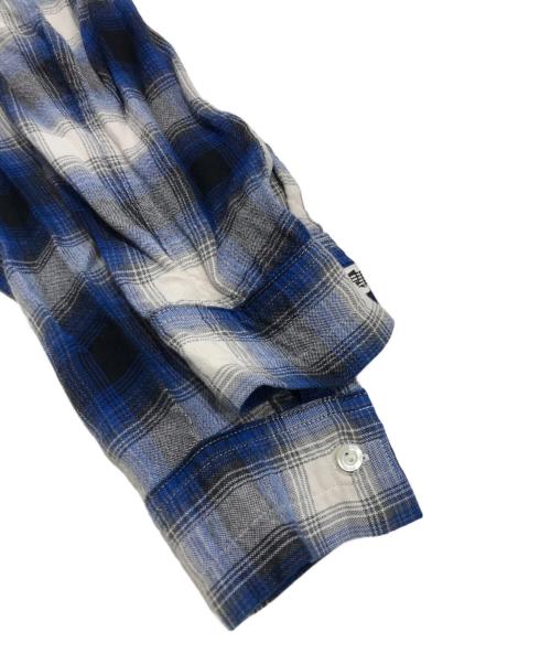 NUMBER (N)INE（ナンバーナイン）NUMBER (N)INE (ナンバーナイン) オンブレチェック オープンカラーシャツ ブルー サイズ:2の古着・服飾アイテム