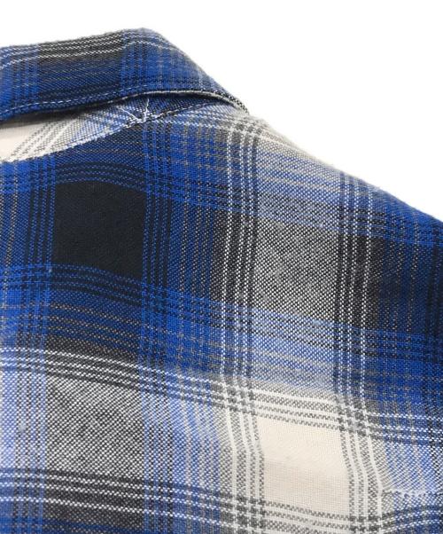 NUMBER (N)INE（ナンバーナイン）NUMBER (N)INE (ナンバーナイン) オンブレチェック オープンカラーシャツ ブルー サイズ:2の古着・服飾アイテム