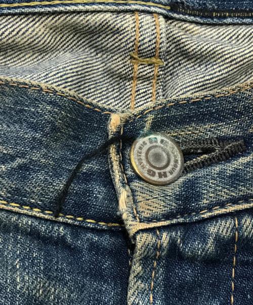 Hysteric Glamour（ヒステリックグラマー）Hysteric Glamour (ヒステリックグラマー) ピラミッドスタッズ ダメージリペア加工スキャブデニムパンツ インディゴ サイズ:32の古着・服飾アイテム