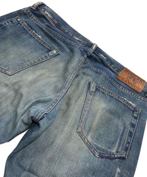 Hysteric Glamour（ヒステリックグラマー）Hysteric Glamour (ヒステリックグラマー) ピラミッドスタッズ ダメージリペア加工スキャブデニムパンツ インディゴ サイズ:32の古着・服飾アイテム