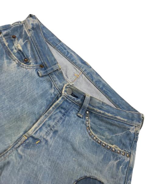 Hysteric Glamour（ヒステリックグラマー）Hysteric Glamour (ヒステリックグラマー) パッチワーク リペア＆ダメージ加工デニム インディゴ サイズ:Sの古着・服飾アイテム