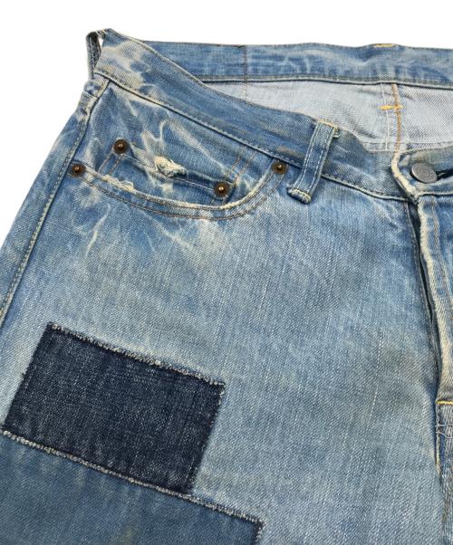 Hysteric Glamour（ヒステリックグラマー）Hysteric Glamour (ヒステリックグラマー) パッチワーク リペア＆ダメージ加工デニム インディゴ サイズ:Sの古着・服飾アイテム