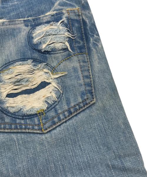 Hysteric Glamour（ヒステリックグラマー）Hysteric Glamour (ヒステリックグラマー) パッチワーク リペア＆ダメージ加工デニム インディゴ サイズ:Sの古着・服飾アイテム