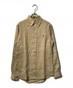 POLO RALPH LAURENポロ・ラルフローレン）の古着「リネンボタンダウンシャツ」｜ベージュ