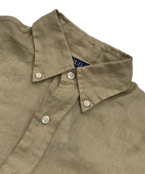 POLO RALPH LAUREN（ポロ・ラルフローレン）POLO RALPH LAUREN (ポロ・ラルフローレン) リネンボタンダウンシャツ ベージュ サイズ:XSの古着・服飾アイテム