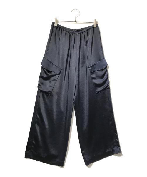 ETRE TOKYO（エトレトウキョウ）ETRE TOKYO (エトレトウキョウ) アウトポケットサテンパンツ ネイビー サイズ:Mの古着・服飾アイテム