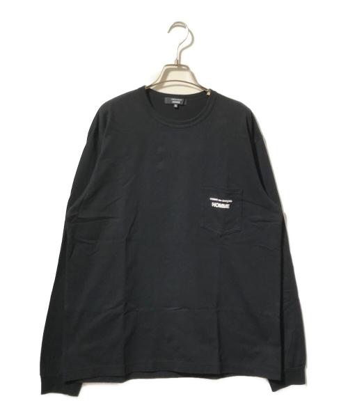 COMME des GARCONS HOMME（コムデギャルソン オム）COMME des GARCONS HOMME (コムデギャルソン オム) 綿天竺製品プリント LOGO L/S TEE ブラック サイズ:XLの古着・服飾アイテム