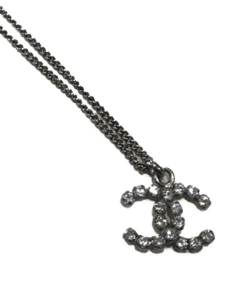 CHANEL（シャネル）CHANEL (シャネル) ココマークラインストーンネックレス シルバーの古着・服飾アイテム