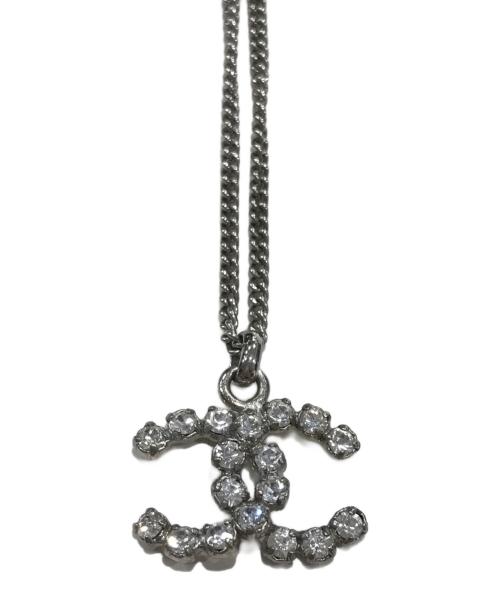 CHANEL（シャネル）CHANEL (シャネル) ココマークラインストーンネックレス シルバーの古着・服飾アイテム