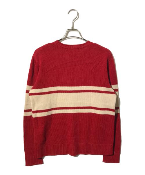 RRL（ダブルアールエル）RRL (ダブルアールエル) Vネックニット/ウール混ニット レッド サイズ:Mの古着・服飾アイテム