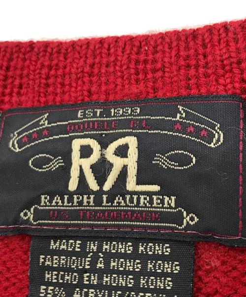 RRL（ダブルアールエル）RRL (ダブルアールエル) Vネックニット/ウール混ニット レッド サイズ:Mの古着・服飾アイテム