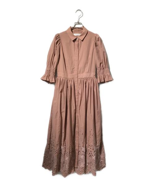 HER LIP TO（ハーリップトゥ）Her lip to (ハーリップトゥ) バックレースミディシャツドレス ピンク サイズ:Mの古着・服飾アイテム