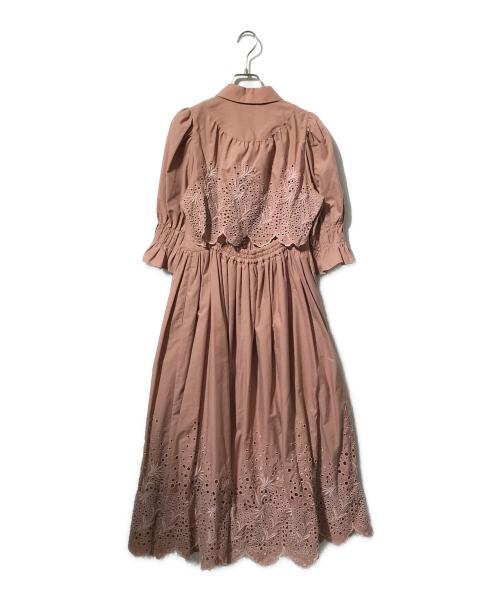 HER LIP TO（ハーリップトゥ）Her lip to (ハーリップトゥ) バックレースミディシャツドレス ピンク サイズ:Mの古着・服飾アイテム