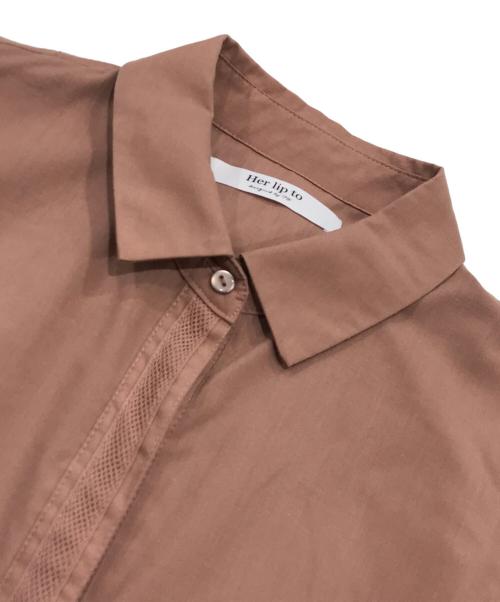 HER LIP TO（ハーリップトゥ）Her lip to (ハーリップトゥ) バックレースミディシャツドレス ピンク サイズ:Mの古着・服飾アイテム