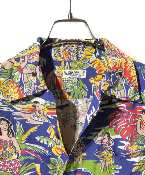 Sun Surf（サンサーフ）Sun Surf (サンサーフ) アロハシャツ ブルー×イエロー サイズ:SIZE Sの古着・服飾アイテム
