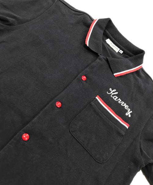 KING LOUIE（キングルイ）KING LOUIE (キングルイ) 鹿の子スナップボタンボーリングシャツ/ポロシャツ ブラック サイズ:Mの古着・服飾アイテム