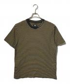 stussyステューシー）の古着「ジャックストライプクルーTシャツ/半袖Tシャツ」｜ブラウン×ブラック