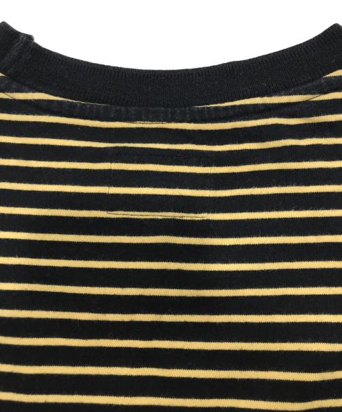 stussy（ステューシー）stussy (ステューシー) ジャックストライプクルーTシャツ/半袖Tシャツ ブラウン×ブラック サイズ:Mの古着・服飾アイテム