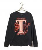 stussyステューシー）の古着「ロングスリーブカットソー」｜ブラック