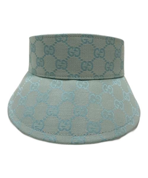 GUCCI（グッチ）GUCCI (グッチ) GGキャンバスサンバイザー スカイブルーの古着・服飾アイテム
