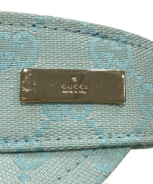 GUCCI（グッチ）GUCCI (グッチ) GGキャンバスサンバイザー スカイブルーの古着・服飾アイテム