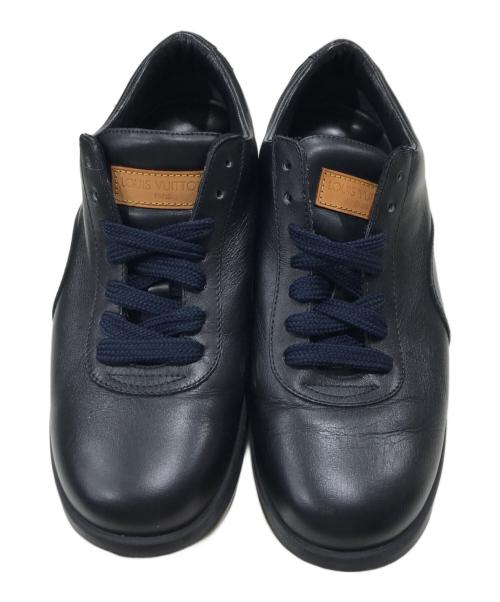 LOUIS VUITTON（ルイ ヴィトン）LOUIS VUITTON (ルイ ヴィトン) レザーローカットスニーカー ブラック サイズ:37 1/2の古着・服飾アイテム