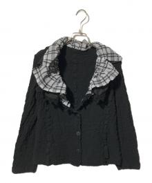 me ISSEY MIYAKE（ミーイッセイ ミヤケ）の古着「襟レイヤードカリフラワージャケット」｜ブラック×グレー
