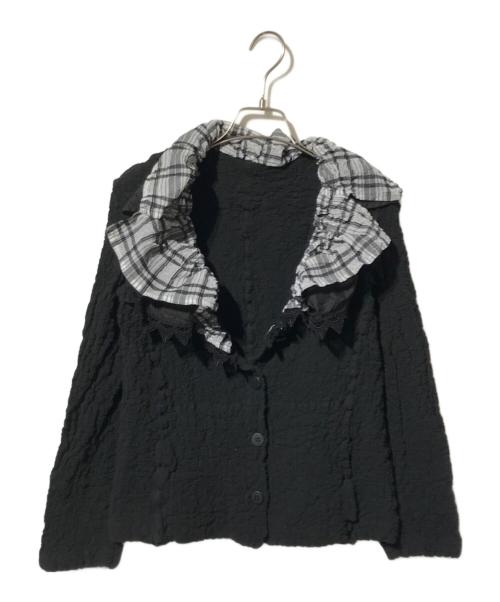 me ISSEY MIYAKE（ミーイッセイ ミヤケ）me ISSEY MIYAKE (ミーイッセイ ミヤケ) 襟レイヤードカリフラワージャケット ブラック×グレー サイズ:-の古着・服飾アイテム