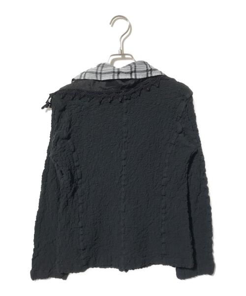 me ISSEY MIYAKE（ミーイッセイ ミヤケ）me ISSEY MIYAKE (ミーイッセイ ミヤケ) 襟レイヤードカリフラワージャケット ブラック×グレー サイズ:-の古着・服飾アイテム