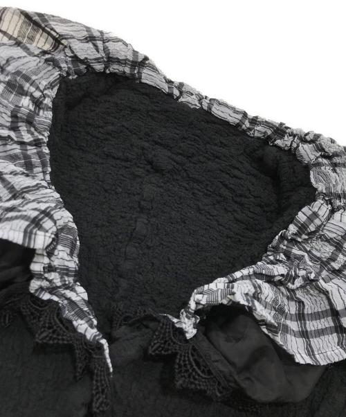 me ISSEY MIYAKE（ミーイッセイ ミヤケ）me ISSEY MIYAKE (ミーイッセイ ミヤケ) 襟レイヤードカリフラワージャケット ブラック×グレー サイズ:-の古着・服飾アイテム