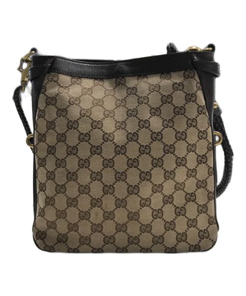 GUCCI（グッチ）GUCCI (グッチ) GG3連ショルダーバッグ ベージュ×ブラウンの古着・服飾アイテム
