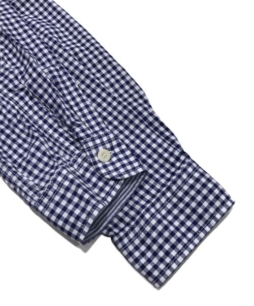 COMME des GARCONS JUNYA WATANABE MAN（コム デ ギャルソン ジュンヤ ワタナベ マン）COMME des GARCONS JUNYA WATANABE MAN (コム デ ギャルソン ジュンヤ ワタナベ マン) リネンブレンドシャンブレー×ギンガムチェック切替シャツ ブルー×ホワイト サイズ:Mの古着・服飾アイテム