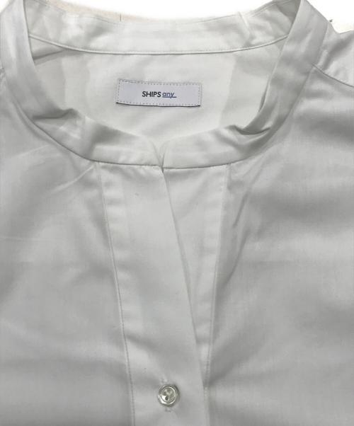 SHIPS any（シップスエニィ）SHIPS any (シップスエニィ) REPREVE バンド カラー シャツ ホワイト サイズ:38の古着・服飾アイテム