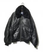 MAISON SPECIALメゾンスペシャル）の古着「Sheep Leather Mouton G-1 Flight Jacket」｜ブラック