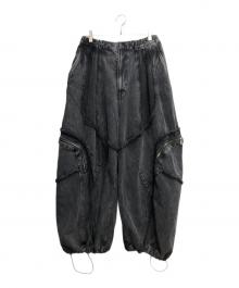 MAISON SPECIAL（メゾンスペシャル）の古着「Denim Switching Wide Cargo Alien Pants/デニム切り替えワイドカーゴエイリアンパンツ」｜ブラック