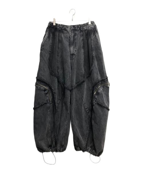 MAISON SPECIAL（メゾンスペシャル）MAISON SPECIAL (メゾンスペシャル) Denim Switching Wide Cargo Alien Pants/デニム切り替えワイドカーゴエイリアンパンツ ブラックの古着・服飾アイテム