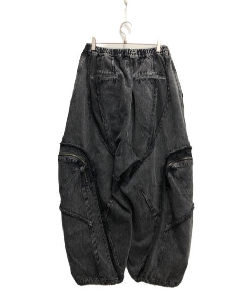 MAISON SPECIAL（メゾンスペシャル）MAISON SPECIAL (メゾンスペシャル) Denim Switching Wide Cargo Alien Pants/デニム切り替えワイドカーゴエイリアンパンツ ブラックの古着・服飾アイテム